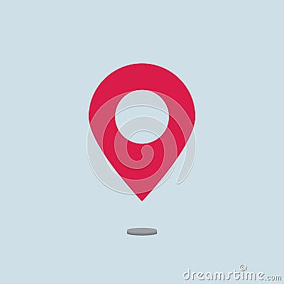 Modern map pin icon sign vector illustration isolated on light blue background Vector Illustration